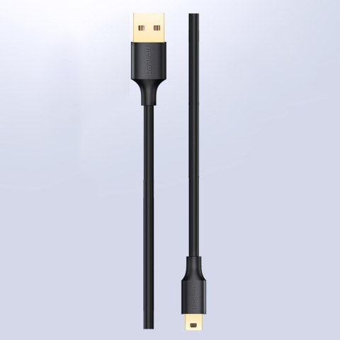 Przewód kabel 5-pinowy pozłacany USB - mini USB 0.25m czarny UGREEN