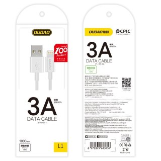 Przewód kabel do iPhone USB - Lightning 3A 1m biały DUDAO