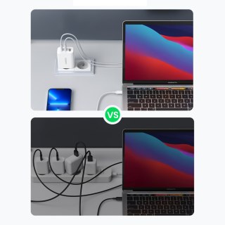 Szybka ładowarka sieciowa 2x USB-C USB 65W PD QC biała UGREEN