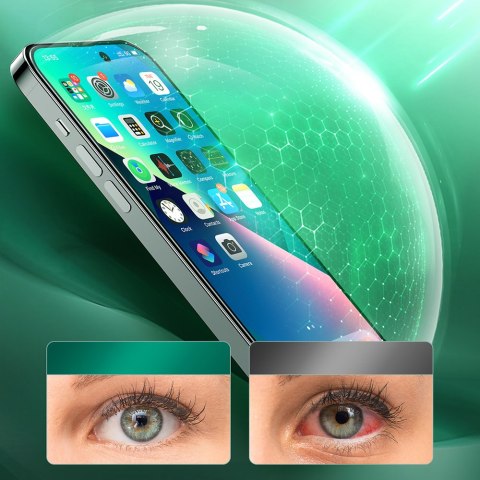 Zielone szkło hartowane do iPhone 14 Plus z filtrem Anti Blue Light na cały ekran Knight JOYROOM