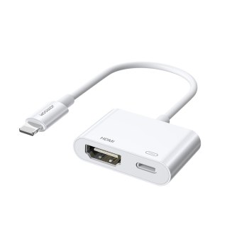 Adapter przejściówka z iPhone Lightning na HDMI FullHD + Lightning biały JOYROOM