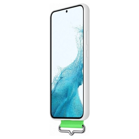 Gumowe silikonowe etui pokrowiec do Galaxy S22+ Silicone Cover biały SAMSUNG