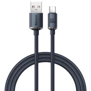 Kabel przewód USB - USB-C do szybkiego ładowania i transferu danych 100W 1.2m czarny BASEUS