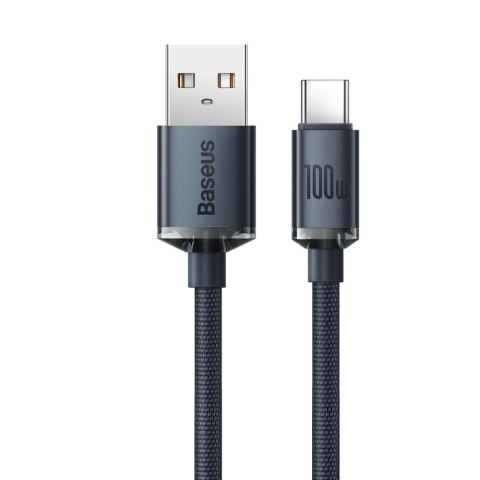 Kabel przewód USB - USB-C do szybkiego ładowania i transferu danych 100W 1.2m czarny BASEUS