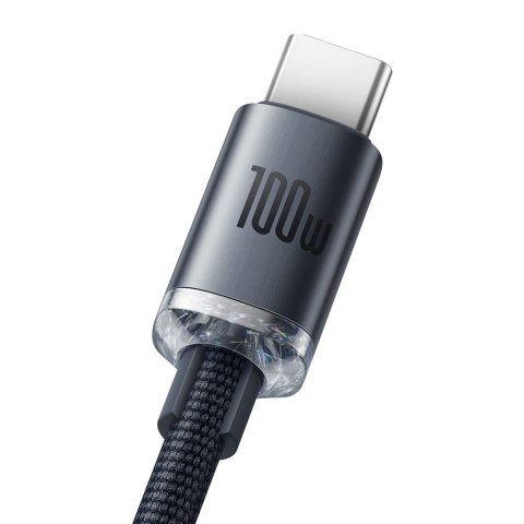 Kabel przewód USB - USB-C do szybkiego ładowania i transferu danych 100W 1.2m czarny BASEUS