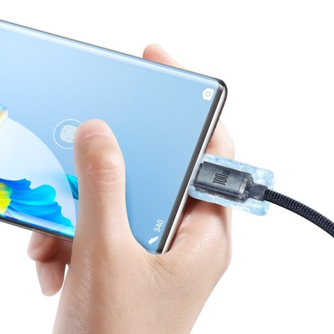 Kabel przewód USB - USB-C do szybkiego ładowania i transferu danych 100W 1.2m czarny BASEUS