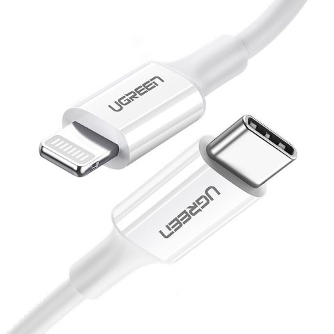 Kabel przewód do iPhone MFi USB-C - Lightning 20W 3A 1m biały UGREEN