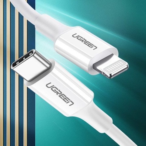 Kabel przewód do iPhone MFi USB-C - Lightning 20W 3A 1m biały UGREEN