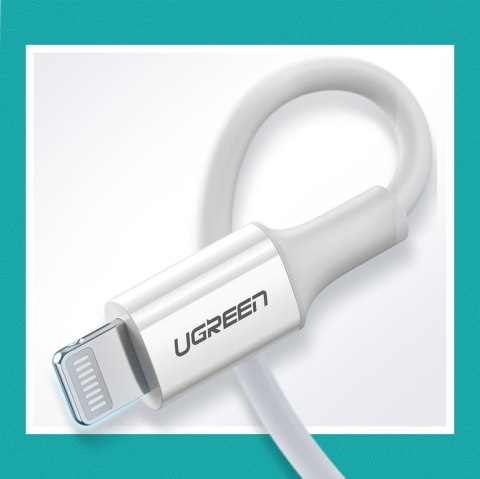 Kabel przewód do iPhone MFi USB-C - Lightning 20W 3A 1m biały UGREEN