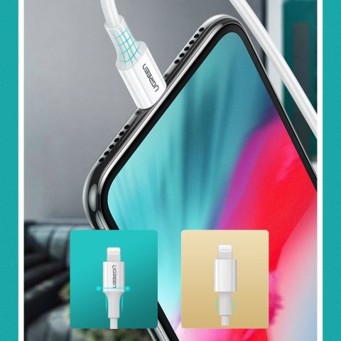 Kabel przewód do iPhone MFi USB-C - Lightning 20W 3A 1m biały UGREEN