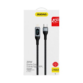 Kabel przewód do iPhone do szybkiego ładowania USB-C - Lightning PD 20W 1m czarny DUDAO