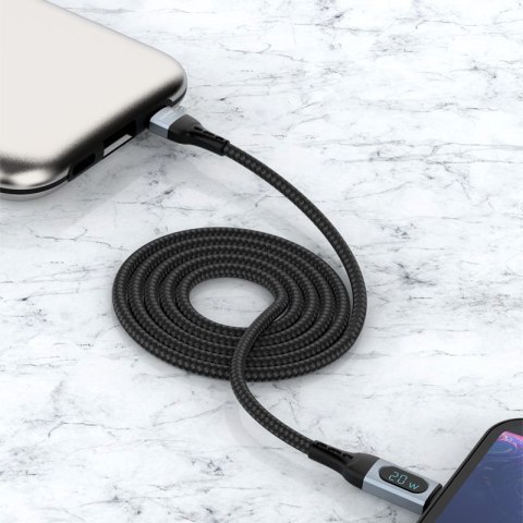 Kabel przewód do iPhone do szybkiego ładowania USB-C - Lightning PD 20W 1m czarny DUDAO