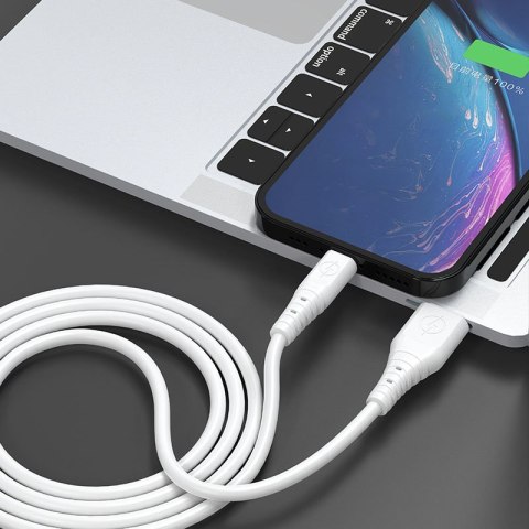 Kabel przewód elastyczny USB - USB-C 6A 1m biały DUDAO