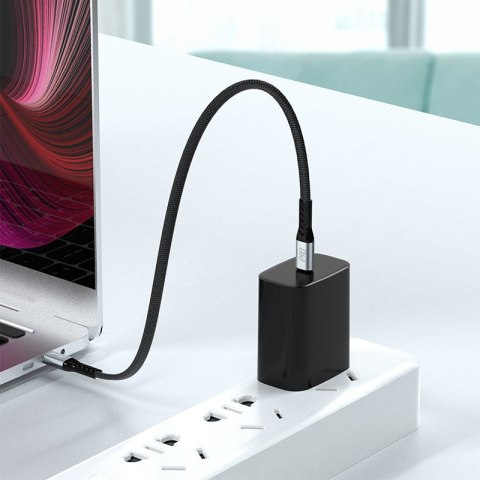 Kabel przewód płaski króki USB-C - USB-C L10C PD 100W 23cm czarny DUDAO