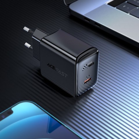 Ładowarka sieciowa GaN USB-C 30W PD QC 3.0 AFC FCP czarny ACEFAST