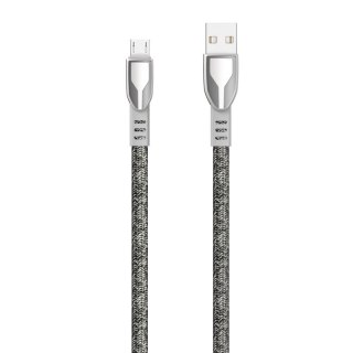 Wytrzymały przewód kabel pleciony USB - micro USB 5A 1m szary DUDAO