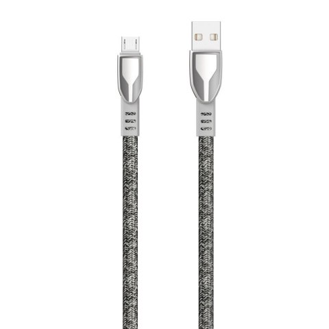 Wytrzymały przewód kabel pleciony USB - micro USB 5A 1m szary DUDAO