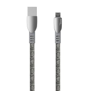 Wytrzymały przewód kabel pleciony USB - micro USB 5A 1m szary DUDAO