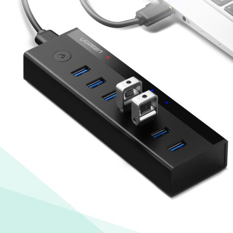 7w1 HUB rozdzielacz adapter USB-A do 7x USB-A 5Gb/s czarny UGREEN