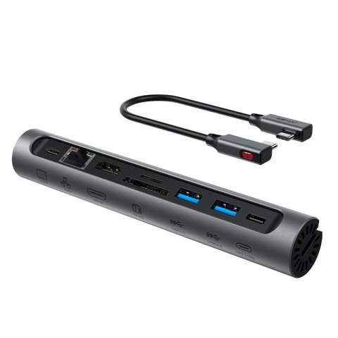 8w1 Podstawka do laptopa + HUB wielofunkcyjny USB-C TF SD HDMI 4K RJ45 100W szary ACEFAST