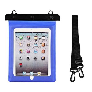 Etui wodoszczelne na tablet PVC z regulowanym paskiem Outdoor - niebieskie HURTEL