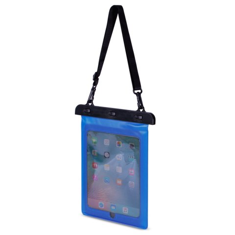 Etui wodoszczelne na tablet PVC z regulowanym paskiem Outdoor - niebieskie HURTEL