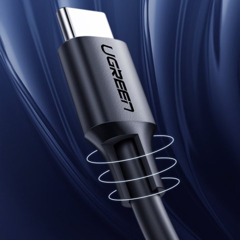 Kabel przewód USB-C do ładowania i transferu danych 3A 1.5m czarny UGREEN