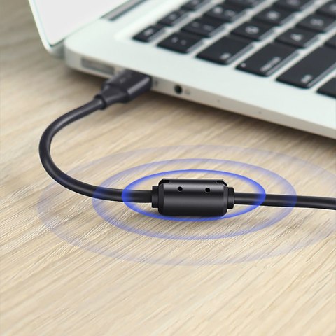 Kabel przewód USB - mini USB 5-pinowy pozłacany 0.5m czarny UGREEN