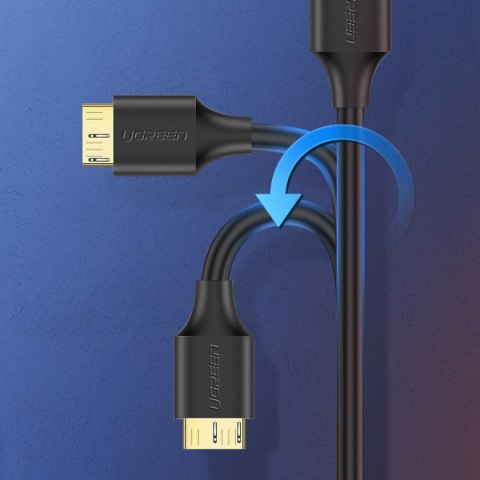 Kabel przewód do dysku USB-A 3.0 - Micro USB-B SuperSpeed 5Gb/s 2m czarny UGREEN