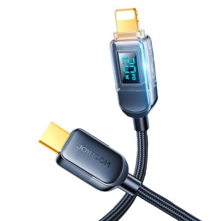 Kabel przewód do iPhone USB-C - Lightning z wyświetlaczem 20W 1.2 m czarny JOYROOM