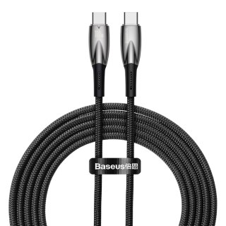 Kabel przewód do szybkiego ładowania Glimmer Series USB-C 480Mb/s PD 100W 2m czarny BASEUS
