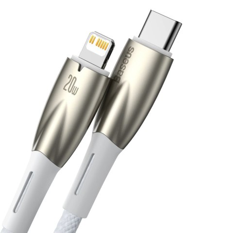 Kabel przewód do szybkiego ładowania iPhone USB-C - Lightning 480Mb/s PD 20W 1m biały BASEUS