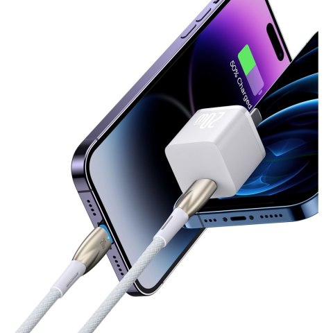 Kabel przewód do szybkiego ładowania iPhone USB-C - Lightning 480Mb/s PD 20W 1m biały BASEUS