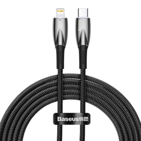 Kabel przewód do szybkiego ładowania iPhone USB-C - Lightning 480Mb/s PD 20W 2m czarny BASEUS