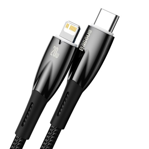 Kabel przewód do szybkiego ładowania iPhone USB-C - Lightning 480Mb/s PD 20W 2m czarny BASEUS