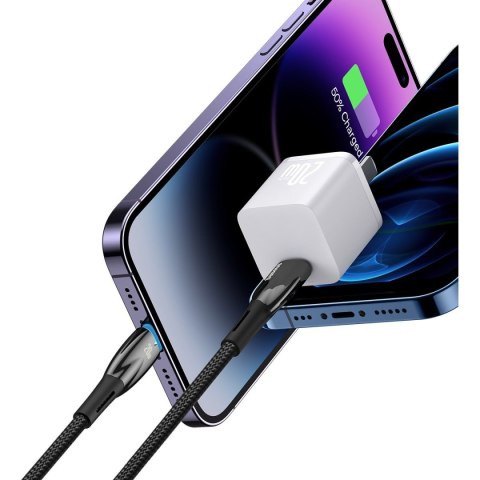 Kabel przewód do szybkiego ładowania iPhone USB-C - Lightning 480Mb/s PD 20W 2m czarny BASEUS