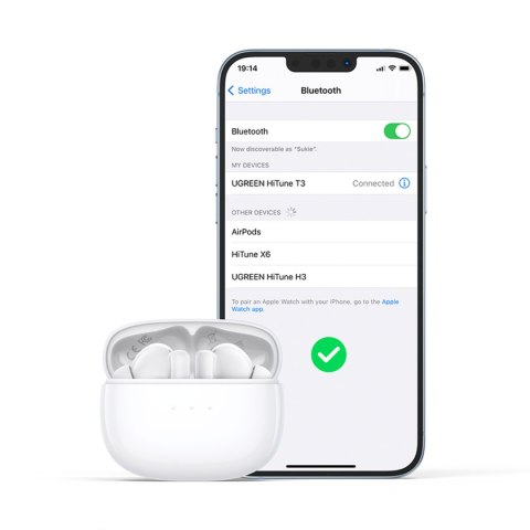 Słuchawki bezprzewodowe Bluetooth TWS ANC WS106 HiTune T3 białe UGREEN