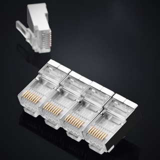 Wtyczka końcówka RJ45 do skrętki 8P8C UTP Cat. 6 srebrny - ZESTAW 10szt. UGREEN