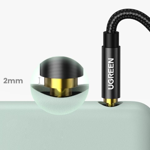 Wytrzymały kabel przewód audio AUX w oplocie minijack 3.5 mm 1.5m niebieski UGREEN