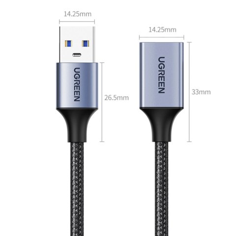 Wytrzymały przedłużacz kabla przewodu USB 3.0 5Gb/s 0.5m szary UGREEN