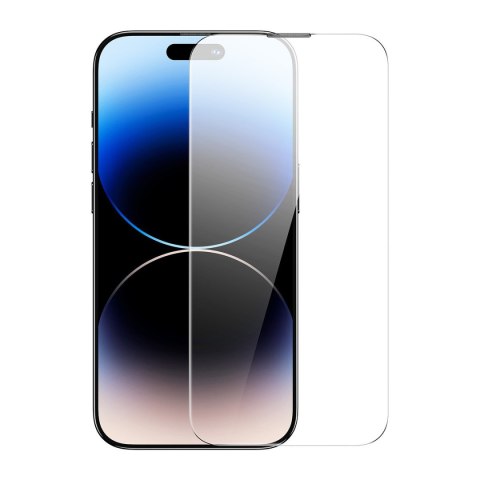 2x Szkło hartowane do iPhone 14 Pro Max na cały ekran z osłoną na głośnik 0.3mm BASEUS