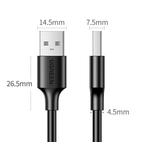 Elastyczny giętki kabel przewód USB 2.0 480Mb/s 3m czarny UGREEN