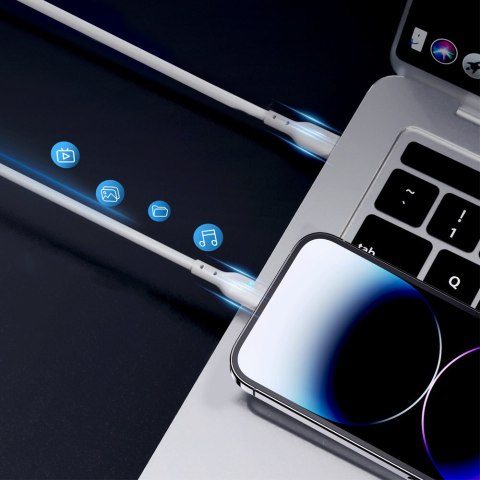 Kabel do iPhone ze wskaźnikiem LED USB-C - Lightning 20W 2m biały JOYROOM