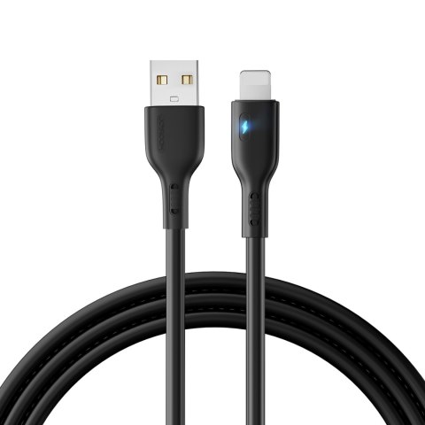 Kabel do iPhone ze wskaźnikiem LED USB - Lightning 2.4A 2m czarny JOYROOM