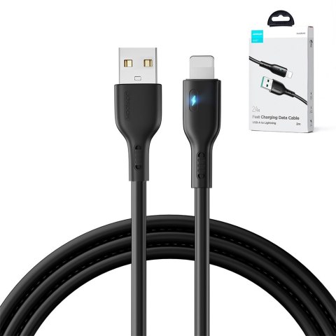 Kabel do iPhone ze wskaźnikiem LED USB - Lightning 2.4A 2m czarny JOYROOM