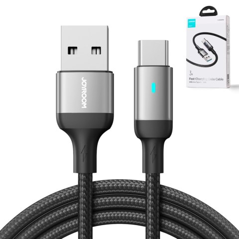 Kabel przewód USB - USB-C do szybkiego ładowania A10 Series 3A 1.2m czarny JOYROOM