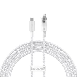 Kabel przewód w oplocie do iPhone Explorer Series USB-C - Lightning 20W 2m biały BASEUS