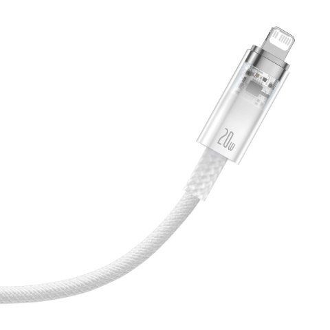 Kabel przewód w oplocie do iPhone Explorer Series USB-C - Lightning 20W 2m biały BASEUS