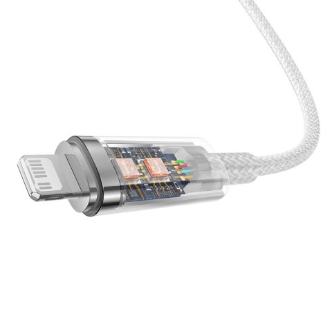 Kabel przewód w oplocie do iPhone Explorer Series USB-C - Lightning 20W 2m biały BASEUS