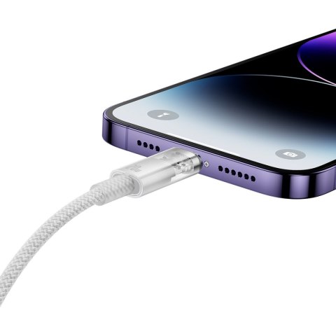 Kabel przewód w oplocie do iPhone Explorer Series USB-C - Lightning 20W 2m biały BASEUS